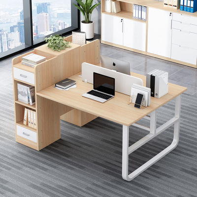2 席 オフィス 家具 スタッフ テーブル モジュール式 作業 台 抽出し を 持つ モダン スタイル