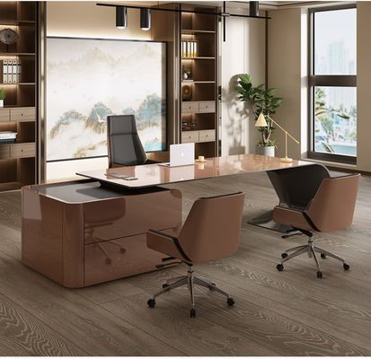 ISO9001/ISO14001 認定 MDF 焼物 漆器 作業テーブル 管理者 引き出し付き デスク