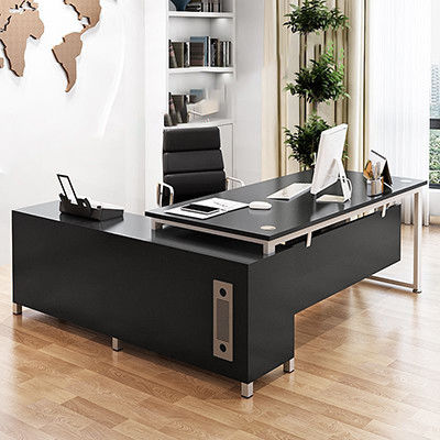 モダン シンプル スタイル MDF 素材 L 形 ボス CEO オフィス デスク エグゼクティブ デスク キャビネット