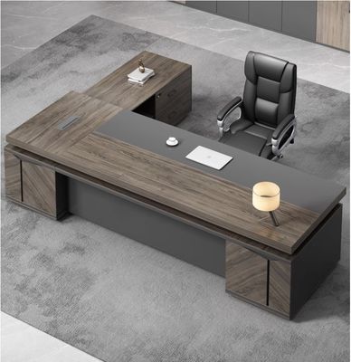 スタイリッシュな商用家具 L形 エグゼクティブマネージャー CEO サイドキャビネットのオフィスデスク