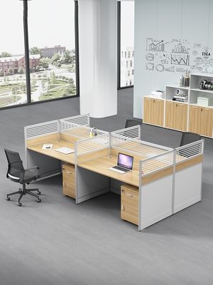 カスタマイズされた色 4 人 オフィス パーティション テーブル 拡張可能なデザインのワークステーション