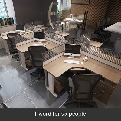 シンプル モジュールパネル コンピュータ オフィス キュービック 2 4 6 人用 作業台 デスクデザイン
