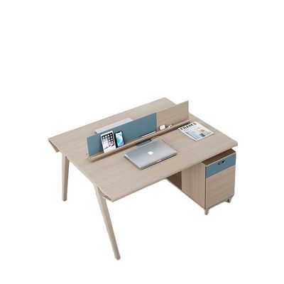 木製 モダンなオフィス家具 L型デザインとY型郵便包装のスタッフデスク