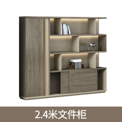 モダンなオフィスファイルキャビネット 木製ボス背景キャビネットセット