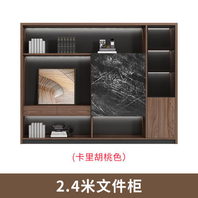 モダンなオフィスファイルキャビネット 木製ボス背景キャビネットセット