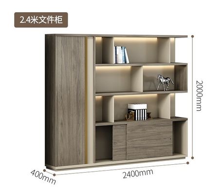 モダンなオフィスファイルキャビネット 木製ボス背景キャビネットセット