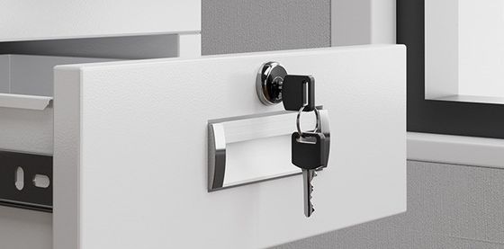 商用家具 鋼 オフィス コンピュータ デスク シングル 鍵引き出し 耐久性
