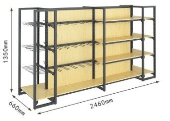 スーパーマーケット 薬局 文具屋用の4列の組み合わせディスプレイラック