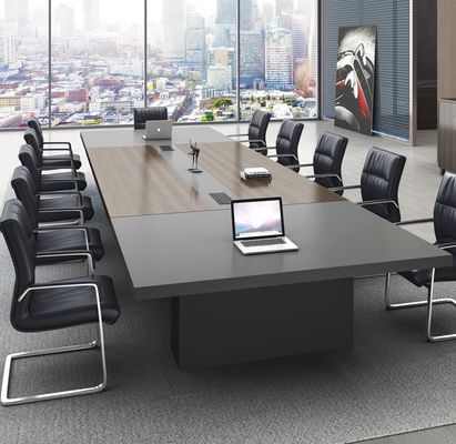 OEM ODM YES オフィス家具と交渉用の黒色 モダンな木製会議テーブル