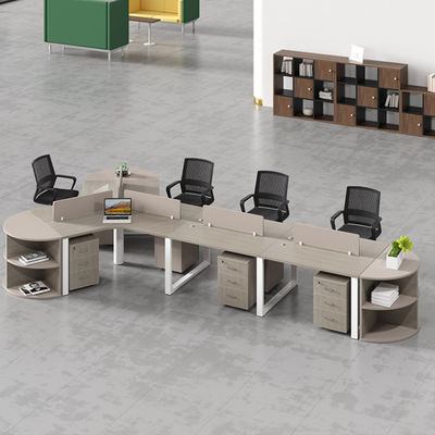 シンプルでモダンなオフィス家具 コーナー コンビニ スタッフテーブル 3/6 人
