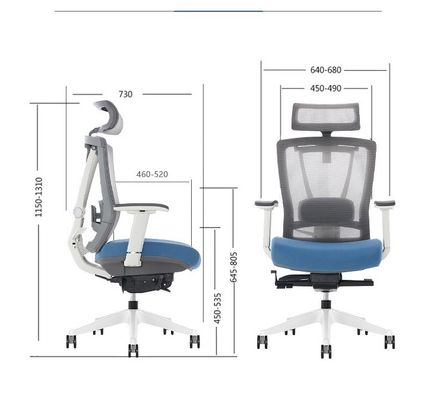 現代の青と黒のエグゼクティブ スピーブル オフィス タスクチェア エルゴノミックワークステーション